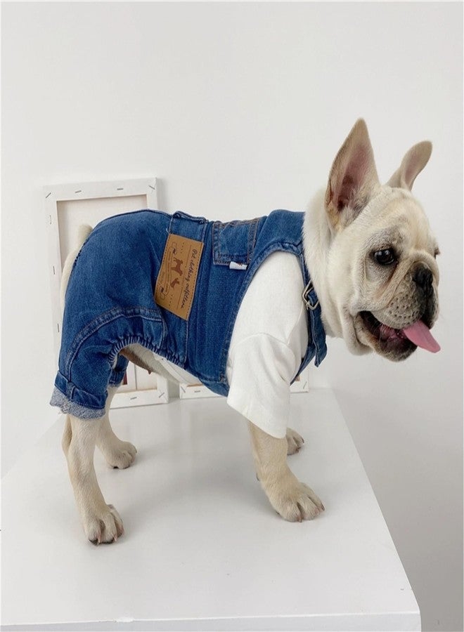 Rbenxia 1 Piece of Dog Denim Shirts Puppy Jean Jacket Sling Jumpsuit Costumes Pet Jean Overalls Dog Pants Outfits for Small Puppy Cat Pets (Blue, Medium) - Image 5